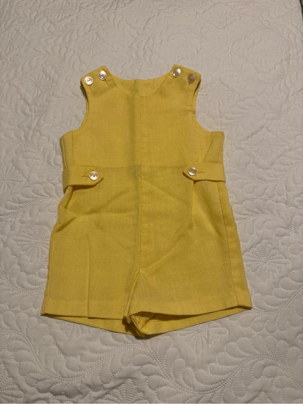 Vintage 1970’s Imp Original Yellow Jon Jon Romper Shortalls Size 18 months